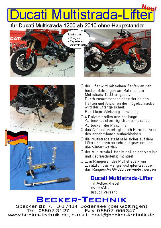 Ducati Multistrada-Lifter für Multistrada 1200 / 1260