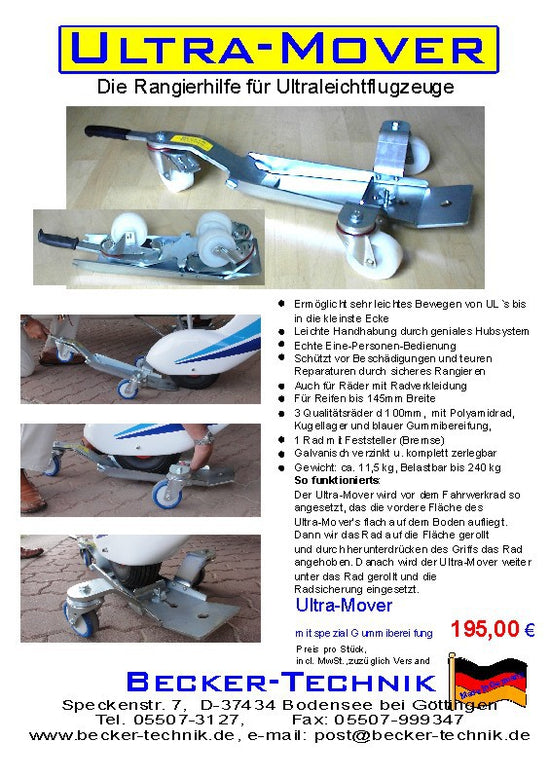 UL Flugzeug Rangierhilfe Ultra-Mover von Becker Technik